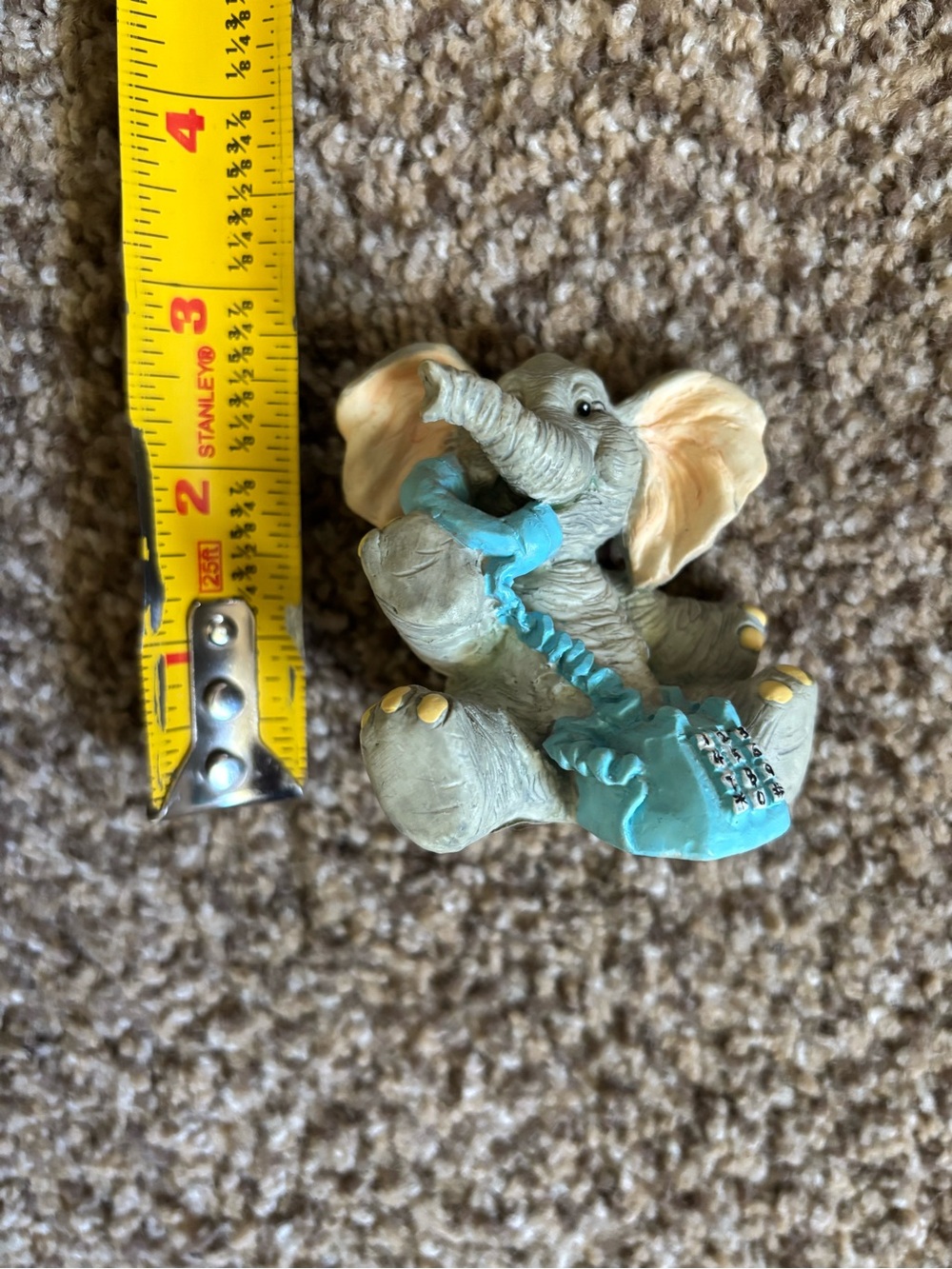 1996 Roman Inc “Forget Me Knots” Elephant Figurine with Blue Phone - Picture 5 of 5